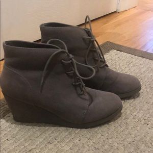 Madden girl lace up wedge bootie
